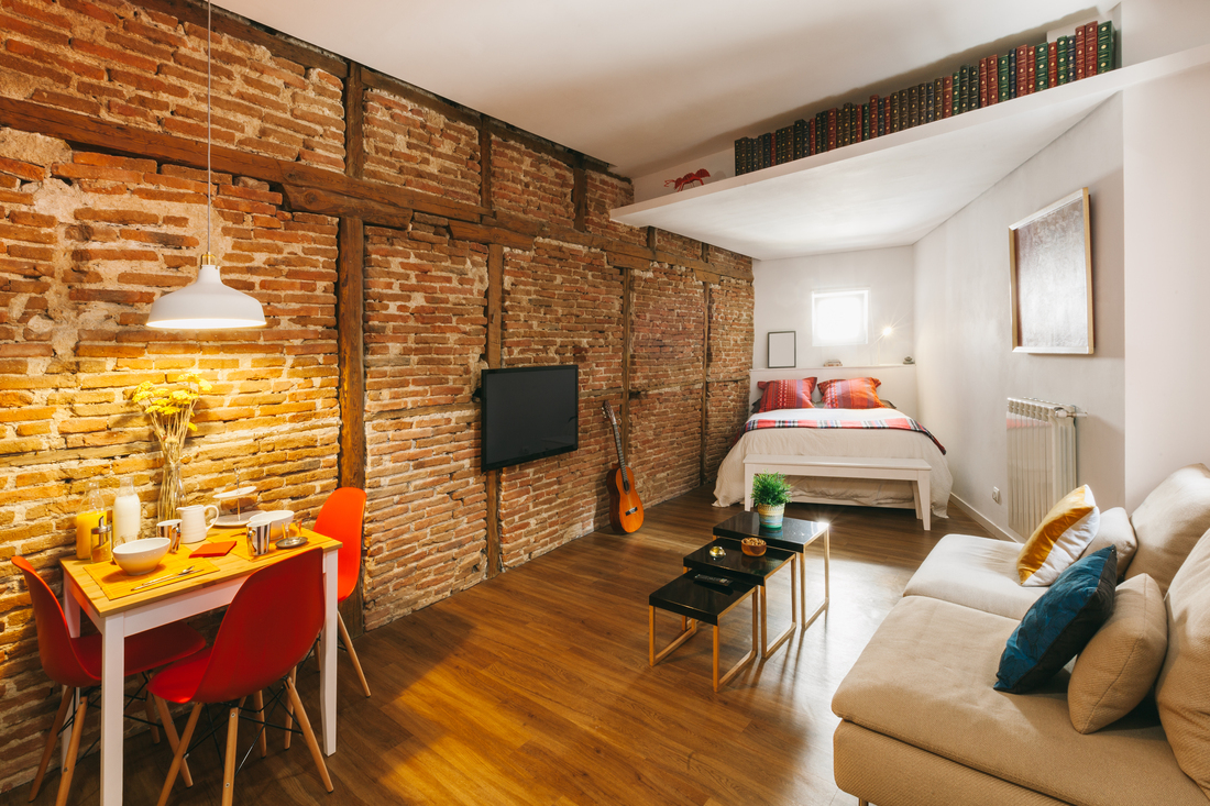Exposed brick walls Modern interior