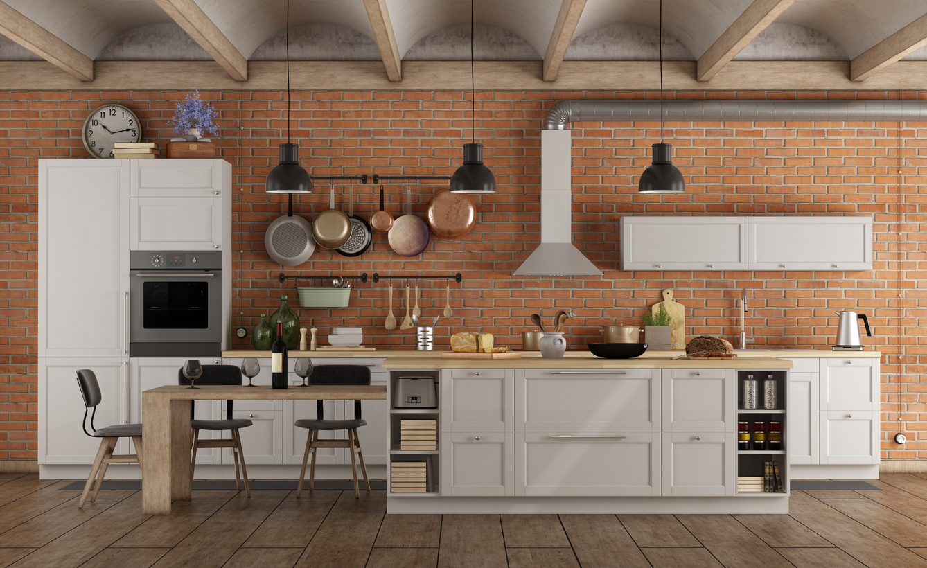 Exposed brick walls Modern interior