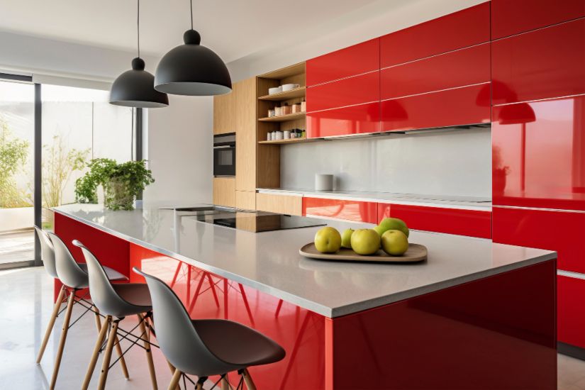 red kitchen furniture